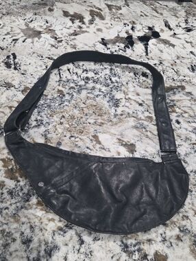 Sash Black Leather Crossbody